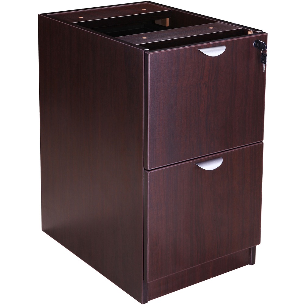 BOPN176M - Deluxe, locking pedestal is constructed of thermal-fused melamine with 3mm PVC edgebanding to provide excellent durability and scratch-resistance. Sturdy, 150 lb. suspension drawers slide with ease and can withstand long-term daily use. File drawers accommodate both letter-size and legal-size filing. Side and corner interchangeable locks keep your possessions safe. This pedestal is compatible with any of the Boss series desk shells finished in mahogany laminate (sold separately).