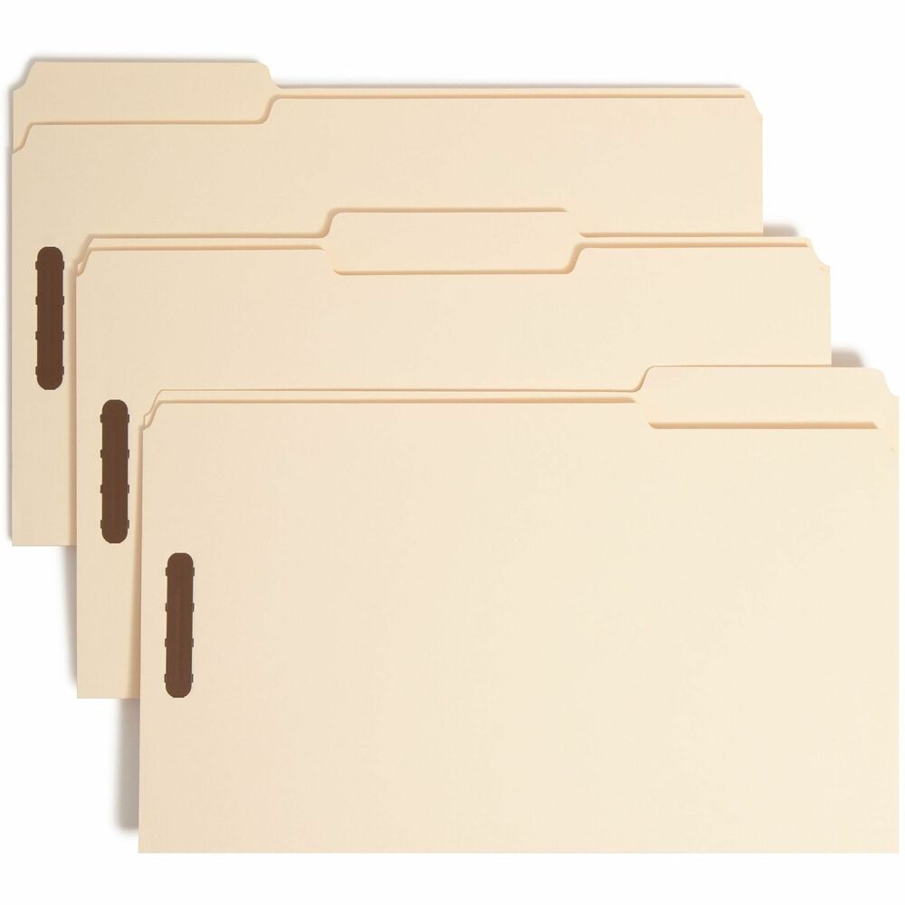 SMD19600 - Heavy-duty fastener folders feature a thicker paper stock that will stand up to the challenges of frequent or long-term use. Two fasteners per folder provide two separate filing surfaces and a secure way to organize your legal-size documents. 1/3-cut tabs are in assorted positions for easy access. Fastener folders are scored for 3/4" expansion and are made of 18 point manila stock.