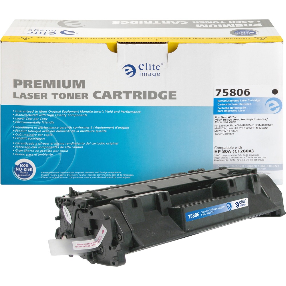 ELI75806 - Toner cartridge is designed for use with Hewlett-Packard LaserJet Pro 400 M401, M401DN, M401DW; LaserJet Pro 400 MFP M425DN. Remanufactured cartridge yields approximately 2,700 pages. Elite Image is ISO certified. More from the Manufacturer