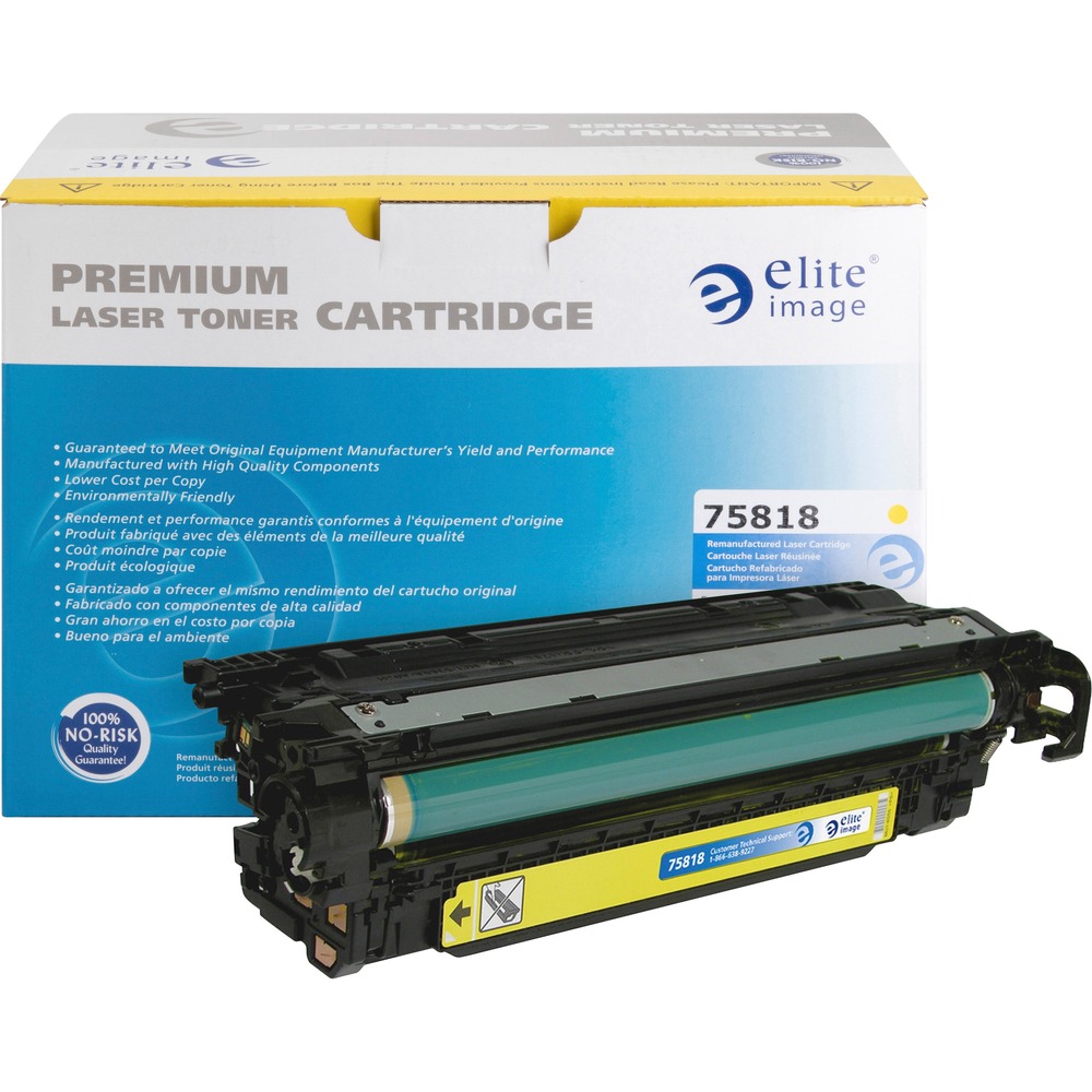 ELI75818 - Toner cartridge is designed for use with Hewlett-Packard Color LaserJet M551n, M551dn, M551xh; Color LaserJet Enterprise 500 MFP M575DN and M575F. Remanufactured cartridge yields approximately 6,000 pages. Elite Image is ISO certified. More from the Manufacturer