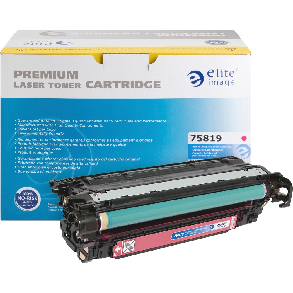 ELI75819 - Toner cartridge is designed for use with Hewlett-Packard Color LaserJet M551n, M551dn, M551xh; Color LaserJet Enterprise 500 MFP M575DN and M575F. Remanufactured cartridge yields approximately 6,000 pages. Elite Image is ISO certified. More from the Manufacturer