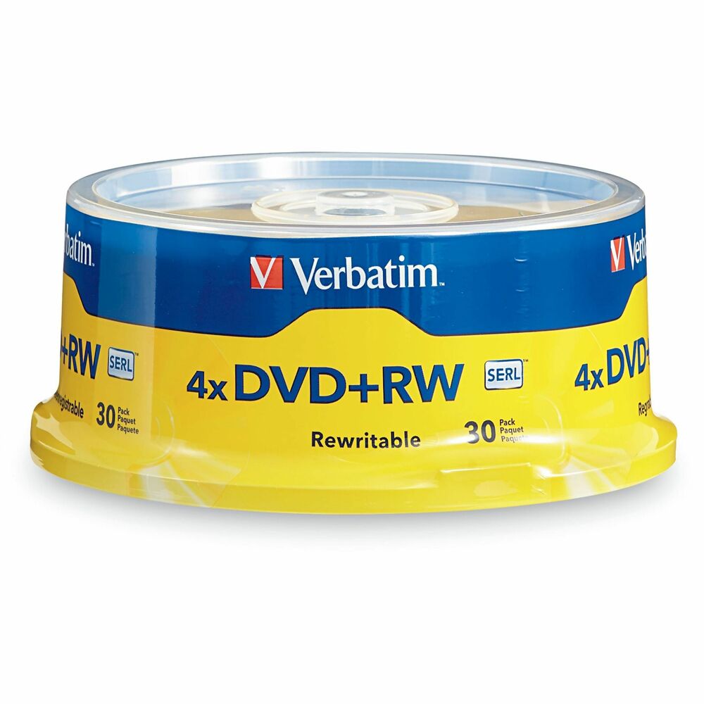 VER94834 - Verbatim DVD+RW offers 4.7GB or 120 Minutes of rewritable storage capacity, superior recording quality, and compatibility with 1X to 4X DVD+RW writers. Verbatim 4X DVD+RW is ideal for archiving or backing up 4.7GB of data or 120 minutes of DVD-quality video. Preferred by DVD drive manufacturers, Verbatim DVD+RW utilizes Super Eutectic Recording Layer (SERL) recording dye, which minimizes noise during write/rewrite cycles and provides superior archival stability. Verbatim 4X DVD+RW media is compatible with most DVD-ROM drives as well as writers from Sony, Dell, HP, Compaq and other major DVD+R/+RW drive manufacturers. More from the Manufacturer