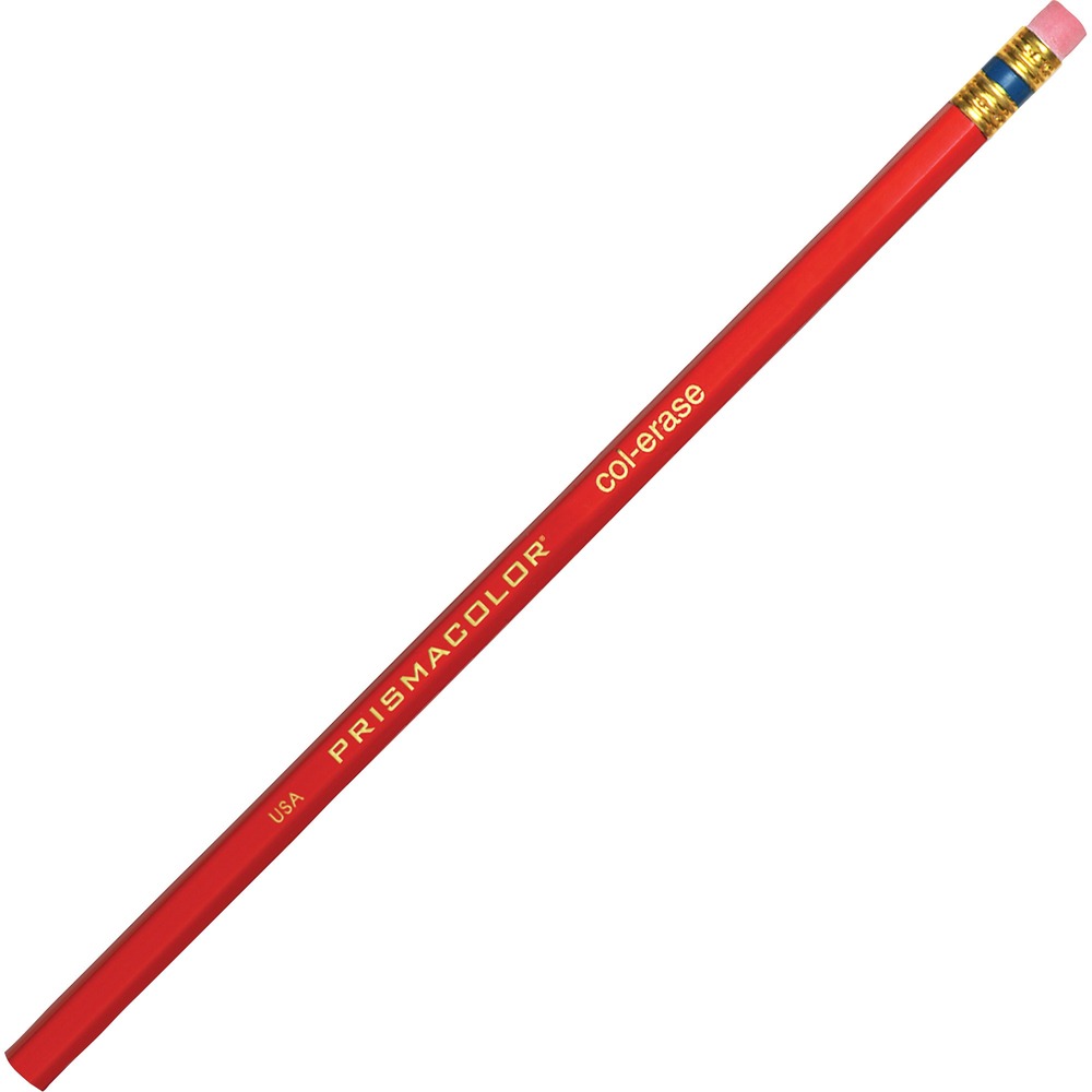 SAN20045 - Colored pencils feature a special lead formula that erases effortlessly. Rendered lines erase clean with few strokes of the eraser. Ideal for illustration, animation and accounting applications. PMA certified nontoxic, thin lead is strong and resists breakage. Pencil design also includes a metal ferrule with twin band and red eraser. More from the Manufacturer