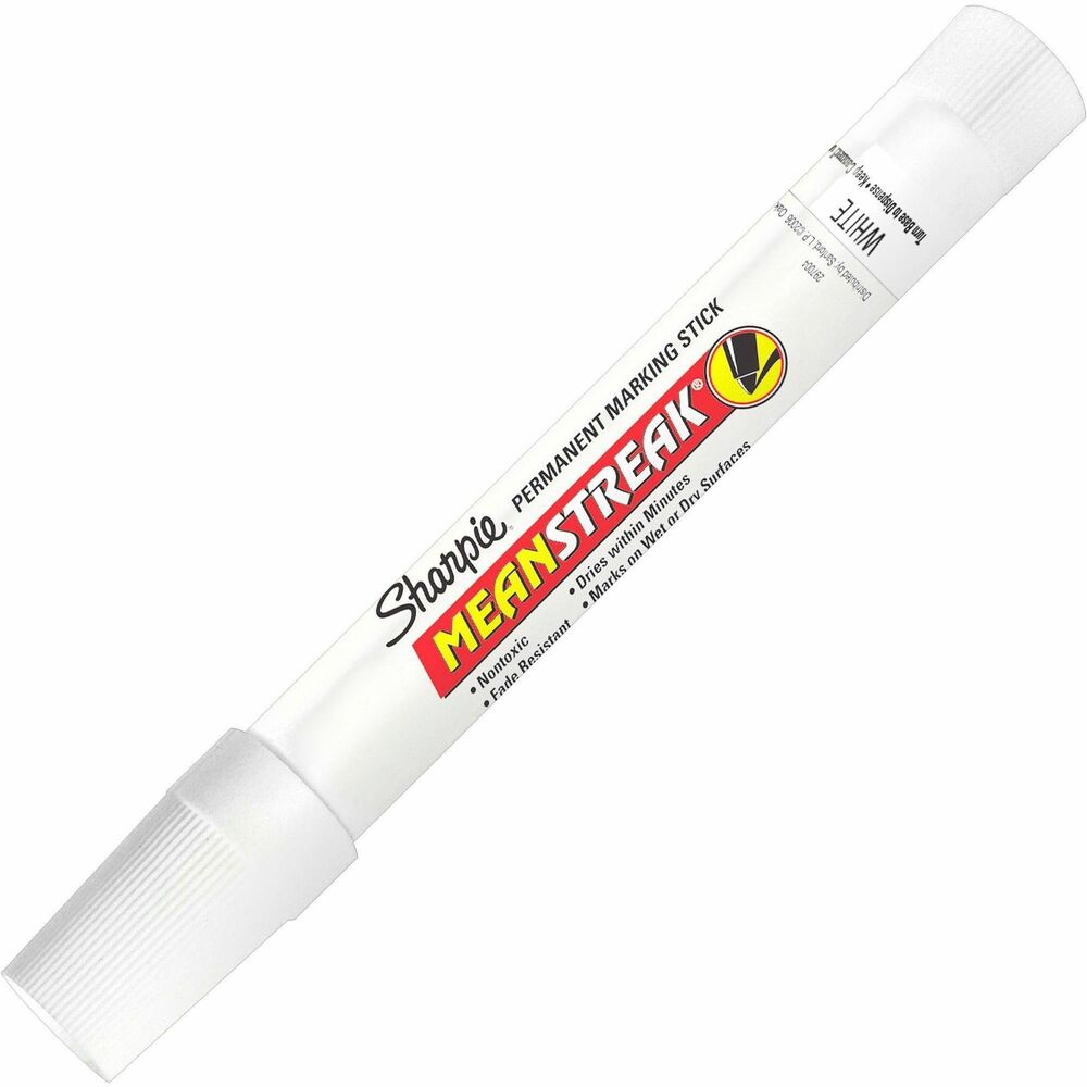 SAN85018 - This permanent marking stick marks easily on wet and oily surfaces and is perfect for industrial use. Marking stick makes an opaque line on dark surfaces both indoor and outdoor and adheres to almost any surface. Ink dries permanently within minutes. Waterproof formula resists fading. Easy-to-use, twist-up container makes marking easy. More from the Manufacturer
