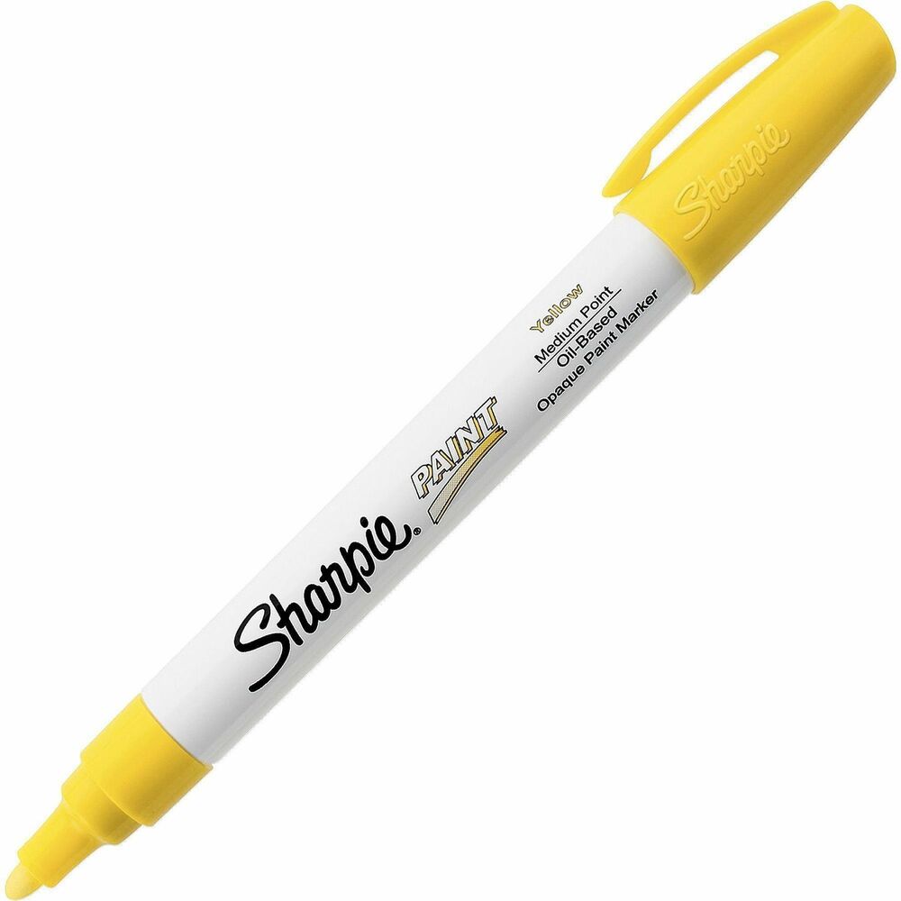 SAN35554 - Sharpie oil-based paint marker is perfect for arts and crafts. Marker applies smooth and vivid colors. Ink is opaque and glossy, even on dark surfaces. Marker makes permanent marks on most surfaces including glass, metal, plastic, rubber, stone, wood, pottery and more. Certified AP nontoxic, quick-drying ink is weather-resistant, fade-resistant, acid-free and xylene-free.
