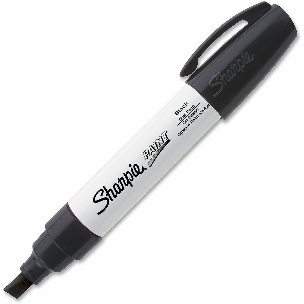 SAN35564 - Sharpie Oil-Based Paint Marker features a bold point and valve-action. It marks opaque and glossy on light or dark surfaces. Use on virtually any surface: metal, pottery, wood, rubber, glass, plastic, stone and more. Paint is quick-drying, fade-resistant, abrasion-resistant and water-resistant. Xylene-free marker is certified AP nontoxic.