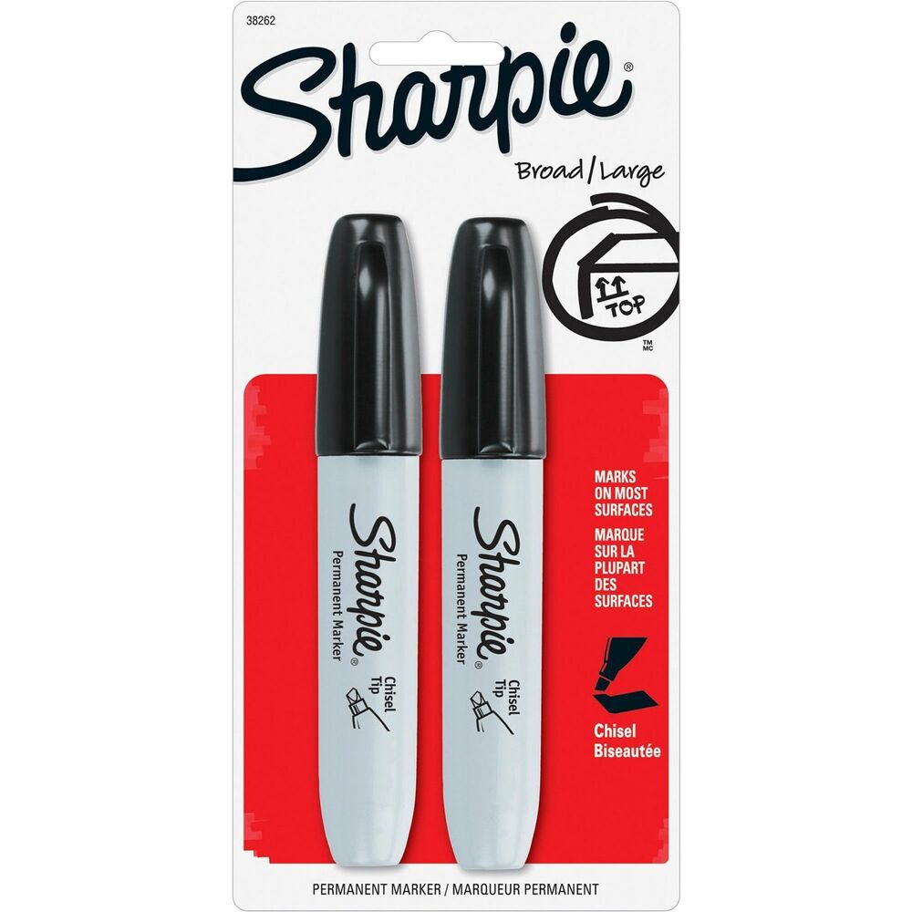 SAN38262PP - Sharpie Markers feature a unique antiroll barrel design and wide-edged tip for both thick and thin marking lines. Unique non-roll shape provides improved control. The durable tip and ergonomic pen-like shape allow comfortable, versatile use. Marker has a chisel tip and quick-drying, alcohol-based ink formula. Use clip to attach to pockets, notebooks and more. Fade-resistant, water-resistant ink further extends multiple project uses. Markers are certified AP nontoxic. More from the Manufacturer
