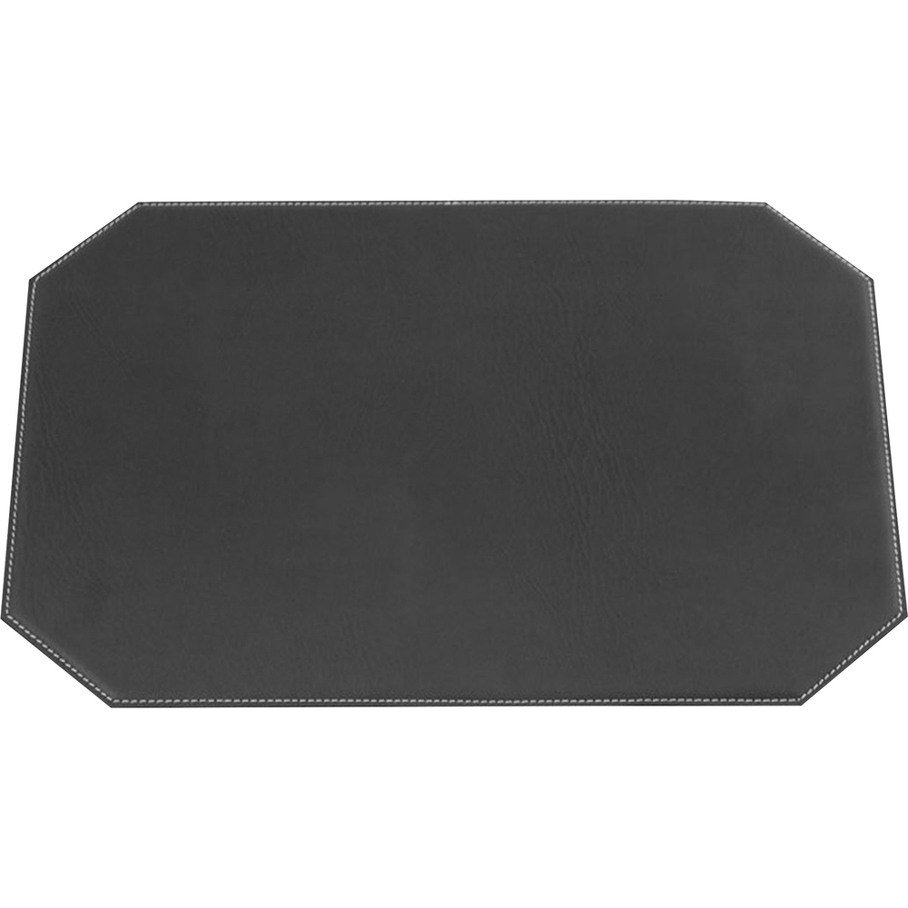 DACH1148 - Place Mat with cut corners features a low-profile, die-cut edge design to sit flat on your desk. Faux-leather exterior provides a professional look in a cost-efficient design. Nonslip, synthetic suede protects surfaces and prevents sliding.