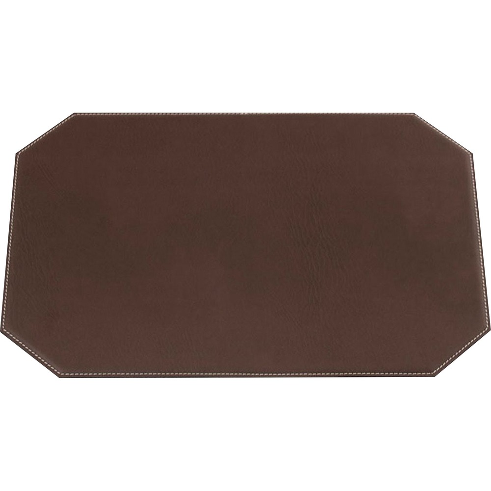 DACH3348 - Place Mat with cut corners features a low-profile, die-cut edge design to sit flat on your desk. Faux-leather exterior provides a professional look in a cost-efficient design. Nonslip, synthetic suede protects surfaces and prevents sliding.