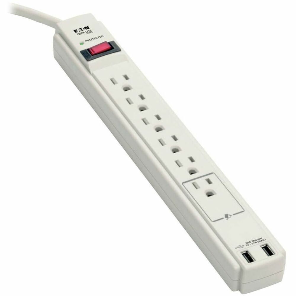 TRPTLP606USB - Six-outlet surge protector offers economical AC surge suppression for protection of workstations, desktop computers, telecom systems and more. Built-in AC surge suppression shields your connected equipment from damage and performance problems due to transient surges. Two USB charging ports offer fast charging for smartphones, tablets, MP3 players and other portable devices. Diagnostic LED warns of suppressor damage to prevent unexpected damages. 990-joule AC suppression rating shields equipment from surges and line noise. More from the Manufacturer