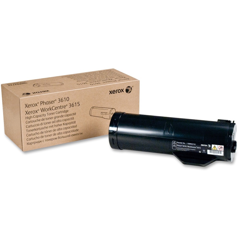 XER106R02722 - High-capacity toner cartridge is designed for use with Xerox Phaser 3610 and WorkCentre 3615. Toner is specially formulated and tested to provide the best image quality and most reliable printing you can count on page after page. Xerox Genuine Supplies and Xerox equipment are made for each other. Cartridge yields approximately 14,100 pages.