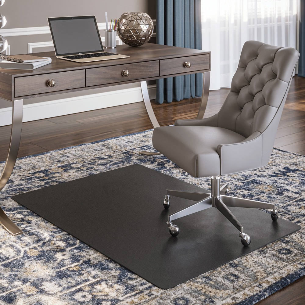 DEFCM11242BLK - The lightweight EconoMat delivers a great value to anyone looking for an occasional use office chairmat to protect low-pile and commercial carpets up to 1/4" thick. Easy-glide, rolling surface provides smooth, office chair movement. Studded design keeps the chairmat from moving while protecting floors from caster wear, spills and heavy traffic. Solid black chairmat can also cover worn, damaged or stained flooring. Free and Clear, non-orthophthalate, non-cadmium formula promotes a healthy work environment. Like all Deflecto chairmats, this chairmat is Greenguard Gold Certified to ensure low chemical emissions and healthier indoor air.