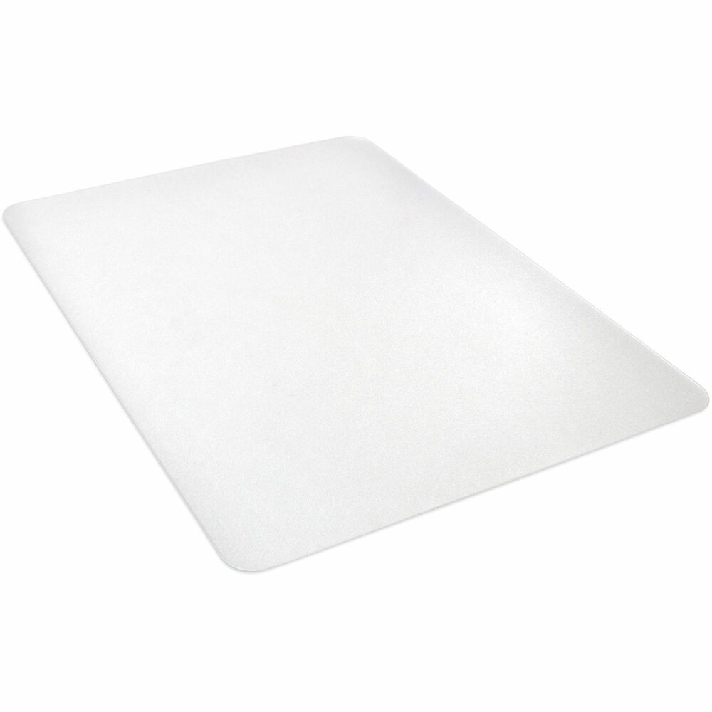 LLR69706 - Perfect for Big and Tall applications, resilient chairmat with no lip is designed for hard floors including wood, vinyl and tile. Durable surface protects floors from chair scuffs and caster damage. Its exceptional clarity lets the beauty of the floor show through, while its easy-glide rolling surface provides effortless chair mobility. Rectangular polycarbonate chairmat with a straight edge is nonstudded for smooth, nonslip placement on hard floors. More from the Manufacturer