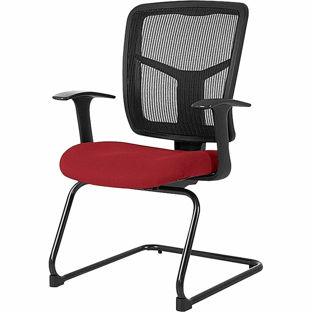 LLR8620202 - Guest chair features a mesh back, upholstered seat and cantilever-style base. Ergonomically designed back cradles the natural curvature of a person's back. Arms adjust in width. Weight capacity is 275 lb. Chair meets/exceeds ANSI/BIFMA standards.