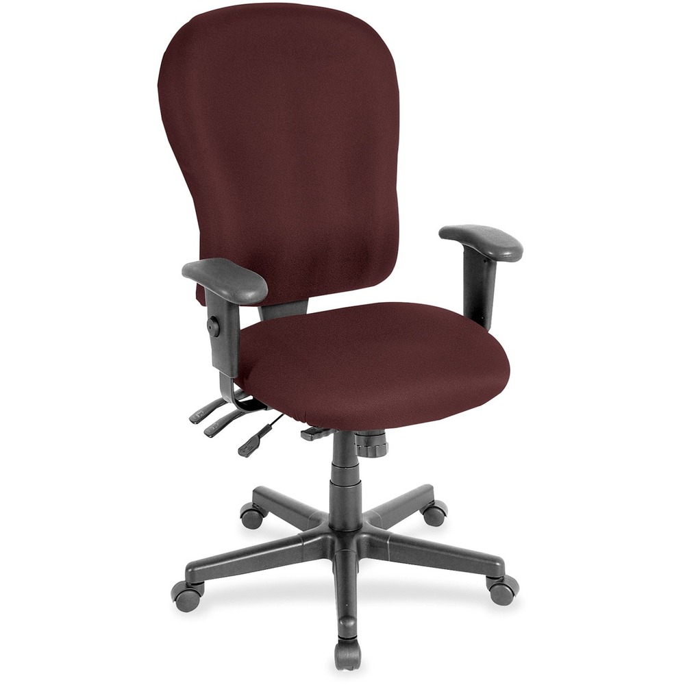 EUTFM408064 - 4x4xl High Back Task Chair is an economical chair that provides all-day comfort with its contoured cushions and ergonomic features. Tilt-tension control with tilt lock allows you to adjust the recline rate based on your weight. Center tilt with adjustable tension gives you the ability to rock. Back-angle adjustment sets the back angle for personalized comfort in a reclined position. Seat-height adjustment allows you to set the height to the desired position relative to the floor. Waterfall seat slopes to reduce pressure on the back of your knees for extra comfort. Forward seat tilt changes the angle of the seat to enable proper ergonomic posture while using a computer keyboard. Arm-height adjustment lets you to move the arms up or down for proper ergonomic positioning. Ratchet-back height adjustment allows the backrest to easily adjust relative to the seat for personalized lumbar region support and comfort. Fabric-upholstered chair adds soft comfort to any space.