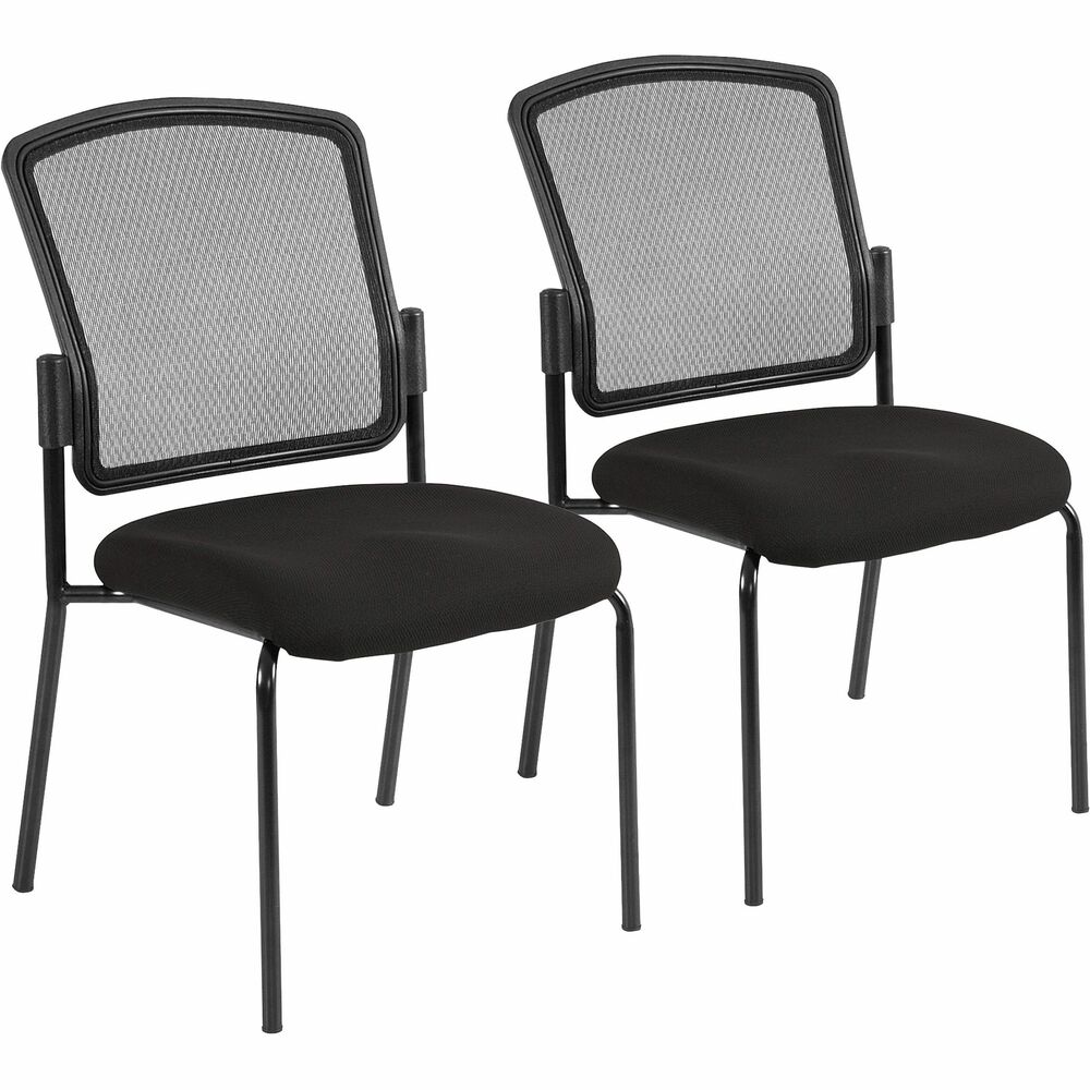 EUT701463 - Dakota Stacking Guest Chair is a perfect, all-around seating solution with its sturdy, steel frame and functional design. Mesh back increases airflow for a comfortable sitting experience. Fabric-upholstered, padded seat enhances comfort during long periods of sitting. Armless design provides plenty of room without restricting your movement. Optional casters are available (not included) for easy mobility. Chair is Greenguard certified to produce low chemical emissions.