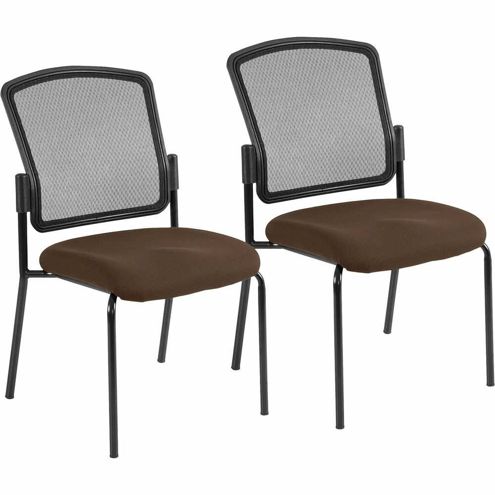 EUT701428 - Dakota Stacking Guest Chair is a perfect, all-around seating solution with its sturdy, steel frame and functional design. Mesh back increases airflow for a comfortable sitting experience. Fabric-upholstered, padded seat enhances comfort during long periods of sitting. Armless design provides plenty of room without restricting your movement. Optional casters are available (not included) for easy mobility. Chair is Greenguard certified to produce low chemical emissions.