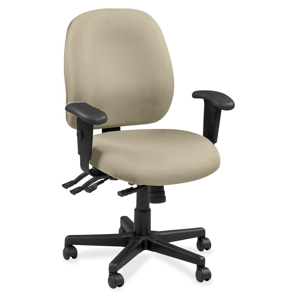 EUT4980287 - 4x4 Task Chair is an economical chair that provides all-day comfort with its contoured cushions and ergonomic features. Tilt-tension control with tilt lock allows you to adjust the recline rate based on your weight. Center tilt with adjustable tension gives you the ability to rock. Back-angle adjustment sets the back angle for personalized comfort in a reclined position. Seat-height adjustment allows you to set the height to the desired position relative to the floor. Waterfall seat slopes to reduce pressure on the back of your knees for extra comfort. Forward seat tilt changes the angle of the seat to enable proper ergonomic posture while using a computer keyboard. Arm-height adjustment allows you to move the arms up or down for proper ergonomic positioning. Ratchet-back height adjustment lets the backrest easily adjust relative to the seat for personalized lumbar region support and comfort. Fabric seat and back add a soft, comfortable addition to any space.