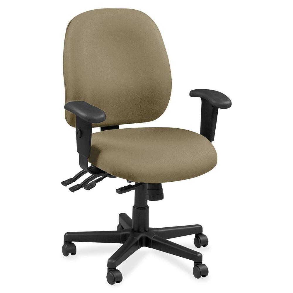 EUT4980233 - 4x4 Task Chair is an economical chair that provides all-day comfort with its contoured cushions and ergonomic features. Tilt-tension control with tilt lock allows you to adjust the recline rate based on your weight. Center tilt with adjustable tension gives you the ability to rock. Back-angle adjustment sets the back angle for personalized comfort in a reclined position. Seat-height adjustment allows you to set the height to the desired position relative to the floor. Waterfall seat slopes to reduce pressure on the back of your knees for extra comfort. Forward seat tilt changes the angle of the seat to enable proper ergonomic posture while using a computer keyboard. Arm-height adjustment allows you to move the arms up or down for proper ergonomic positioning. Ratchet-back height adjustment lets the backrest easily adjust relative to the seat for personalized lumbar region support and comfort. Fabric seat and back add a soft, comfortable addition to any space.