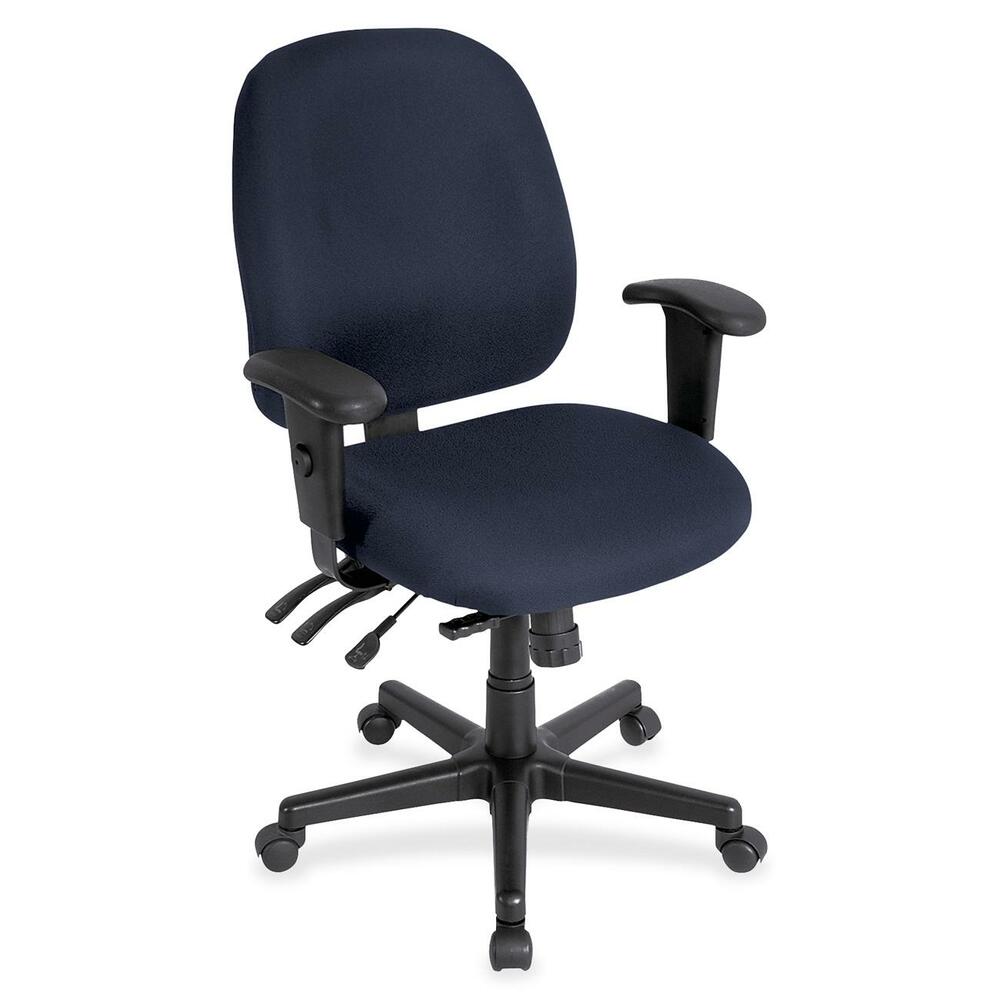 EUT498SL01 - 4x4sl Task Chair with Seat Slider provides all-day comfort with its contoured cushions and ergonomic features. Tilt-tension control with tilt lock allows you to adjust the recline rate based on your weight. Center tilt with adjustable tension gives you the ability to rock. Back-angle adjustment sets the back angle for personalized comfort in a reclined position. Seat-height adjustment allows you to set the height to the desired position relative to the floor. Adjust seat depth relative to the back. Waterfall seat slopes to reduce pressure on the back of your knees for extra comfort. Forward seat tilt changes the angle of the seat to enable proper ergonomic posture while using a keyboard. Arm-height adjustment allows you to move the arms up or down for proper ergonomic positioning. Ratchet-back height adjustment allows the backrest to easily adjust relative to the seat for personalized lumbar region support and comfort. Fabric-upholstered chair adds comfort to any space.