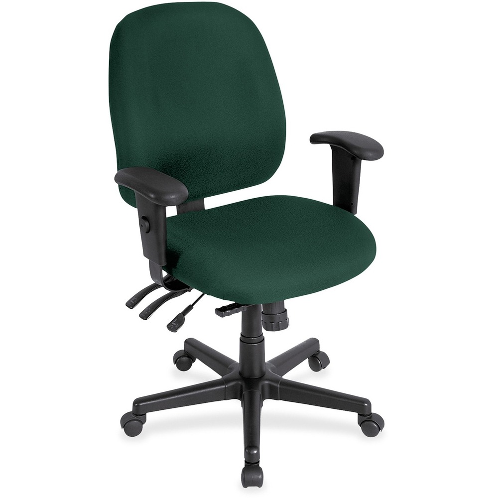 EUT498SL50 - 4x4sl Task Chair with Seat Slider provides all-day comfort with its contoured cushions and ergonomic features. Tilt-tension control with tilt lock allows you to adjust the recline rate based on your weight. Center tilt with adjustable tension gives you the ability to rock. Back-angle adjustment sets the back angle for personalized comfort in a reclined position. Seat-height adjustment allows you to set the height to the desired position relative to the floor. Adjust seat depth relative to the back. Waterfall seat slopes to reduce pressure on the back of your knees for extra comfort. Forward seat tilt changes the angle of the seat to enable proper ergonomic posture while using a keyboard. Arm-height adjustment allows you to move the arms up or down for proper ergonomic positioning. Ratchet-back height adjustment allows the backrest to easily adjust relative to the seat for personalized lumbar region support and comfort. Fabric-upholstered chair adds comfort to any space.
