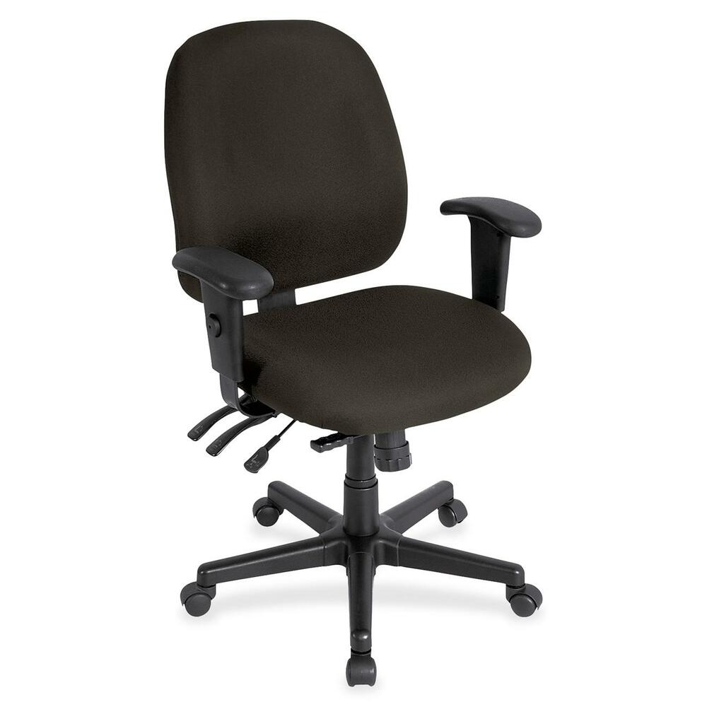 EUT498SL04 - 4x4sl Task Chair with Seat Slider provides all-day comfort with its contoured cushions and ergonomic features. Tilt-tension control with tilt lock allows you to adjust the recline rate based on your weight. Center tilt with adjustable tension gives you the ability to rock. Back-angle adjustment sets the back angle for personalized comfort in a reclined position. Seat-height adjustment allows you to set the height to the desired position relative to the floor. Adjust seat depth relative to the back. Waterfall seat slopes to reduce pressure on the back of your knees for extra comfort. Forward seat tilt changes the angle of the seat to enable proper ergonomic posture while using a keyboard. Arm-height adjustment allows you to move the arms up or down for proper ergonomic positioning. Ratchet-back height adjustment allows the backrest to easily adjust relative to the seat for personalized lumbar region support and comfort. Fabric-upholstered chair adds comfort to any space.