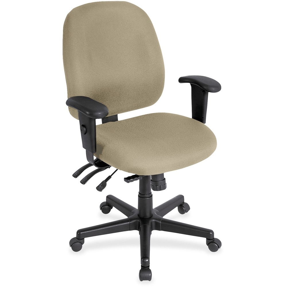EUT498SL45 - 4x4sl Task Chair with Seat Slider provides all-day comfort with its contoured cushions and ergonomic features. Tilt-tension control with tilt lock allows you to adjust the recline rate based on your weight. Center tilt with adjustable tension gives you the ability to rock. Back-angle adjustment sets the back angle for personalized comfort in a reclined position. Seat-height adjustment allows you to set the height to the desired position relative to the floor. Adjust seat depth relative to the back. Waterfall seat slopes to reduce pressure on the back of your knees for extra comfort. Forward seat tilt changes the angle of the seat to enable proper ergonomic posture while using a keyboard. Arm-height adjustment allows you to move the arms up or down for proper ergonomic positioning. Ratchet-back height adjustment allows the backrest to easily adjust relative to the seat for personalized lumbar region support and comfort. Fabric-upholstered chair adds comfort to any space.