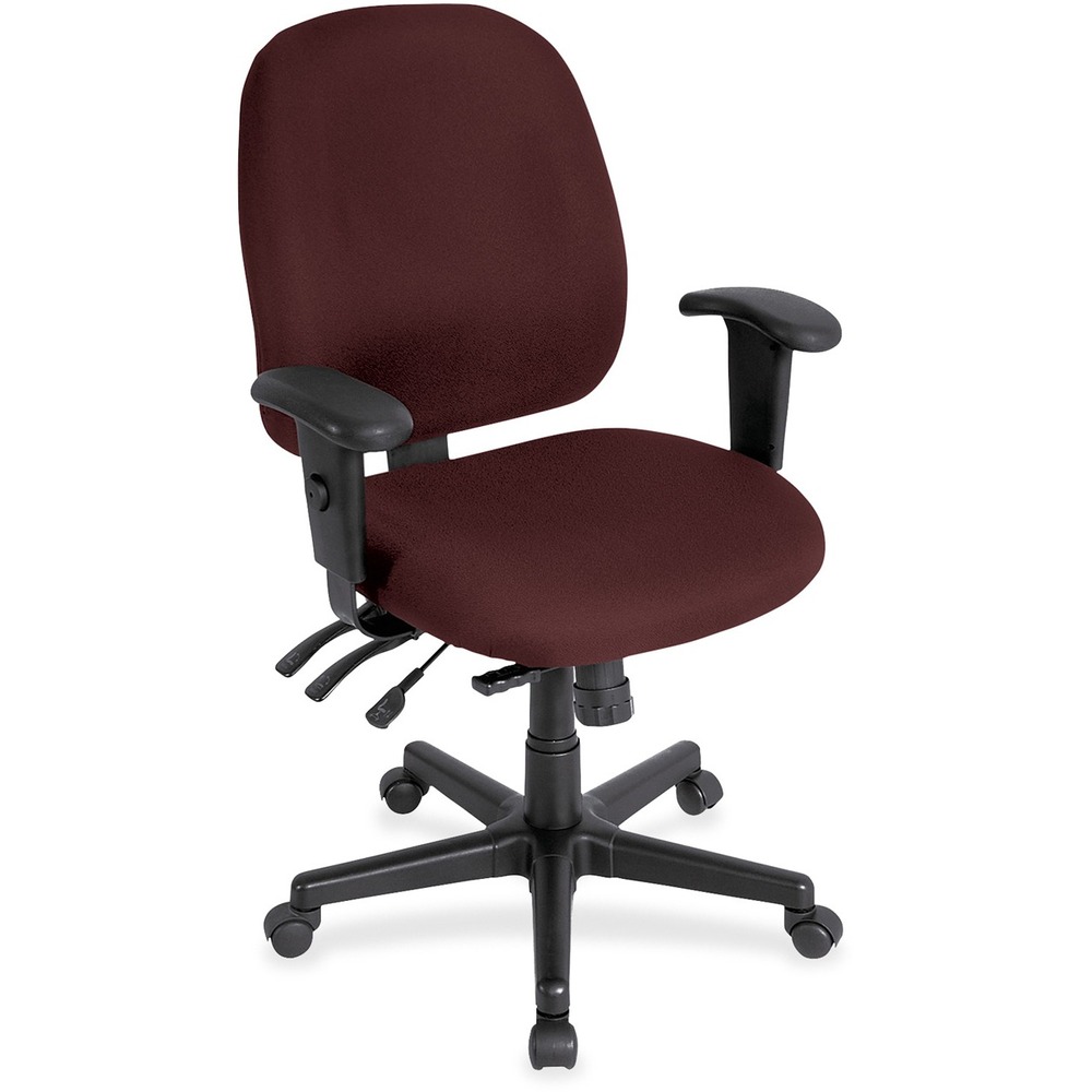 EUT498SL64 - 4x4sl Task Chair with Seat Slider provides all-day comfort with its contoured cushions and ergonomic features. Tilt-tension control with tilt lock allows you to adjust the recline rate based on your weight. Center tilt with adjustable tension gives you the ability to rock. Back-angle adjustment sets the back angle for personalized comfort in a reclined position. Seat-height adjustment allows you to set the height to the desired position relative to the floor. Adjust seat depth relative to the back. Waterfall seat slopes to reduce pressure on the back of your knees for extra comfort. Forward seat tilt changes the angle of the seat to enable proper ergonomic posture while using a keyboard. Arm-height adjustment allows you to move the arms up or down for proper ergonomic positioning. Ratchet-back height adjustment allows the backrest to easily adjust relative to the seat for personalized lumbar region support and comfort. Fabric-upholstered chair adds comfort to any space.