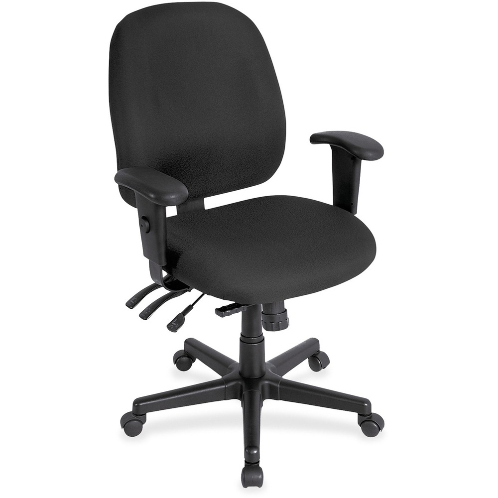 EUT498SL35 - 4x4sl Task Chair with Seat Slider provides all-day comfort with its contoured cushions and ergonomic features. Tilt-tension control with tilt lock allows you to adjust the recline rate based on your weight. Center tilt with adjustable tension gives you the ability to rock. Back-angle adjustment sets the back angle for personalized comfort in a reclined position. Seat-height adjustment allows you to set the height to the desired position relative to the floor. Adjust seat depth relative to the back. Waterfall seat slopes to reduce pressure on the back of your knees for extra comfort. Forward seat tilt changes the angle of the seat to enable proper ergonomic posture while using a keyboard. Arm-height adjustment allows you to move the arms up or down for proper ergonomic positioning. Ratchet-back height adjustment allows the backrest to easily adjust relative to the seat for personalized lumbar region support and comfort. Fabric-upholstered chair adds comfort to any space.