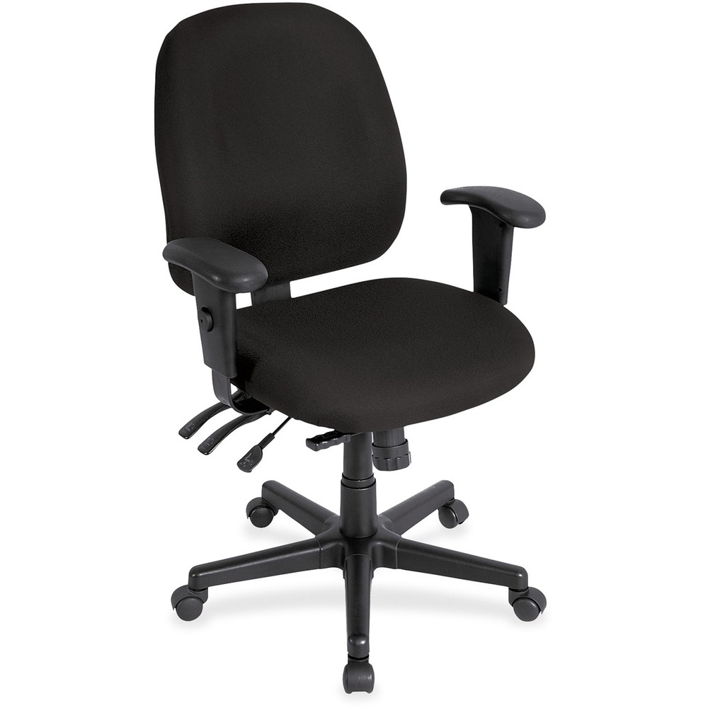 EUT498SL63 - 4x4sl Task Chair with Seat Slider provides all-day comfort with its contoured cushions and ergonomic features. Tilt-tension control with tilt lock allows you to adjust the recline rate based on your weight. Center tilt with adjustable tension gives you the ability to rock. Back-angle adjustment sets the back angle for personalized comfort in a reclined position. Seat-height adjustment allows you to set the height to the desired position relative to the floor. Adjust seat depth relative to the back. Waterfall seat slopes to reduce pressure on the back of your knees for extra comfort. Forward seat tilt changes the angle of the seat to enable proper ergonomic posture while using a keyboard. Arm-height adjustment allows you to move the arms up or down for proper ergonomic positioning. Ratchet-back height adjustment allows the backrest to easily adjust relative to the seat for personalized lumbar region support and comfort. Fabric-upholstered chair adds comfort to any space.