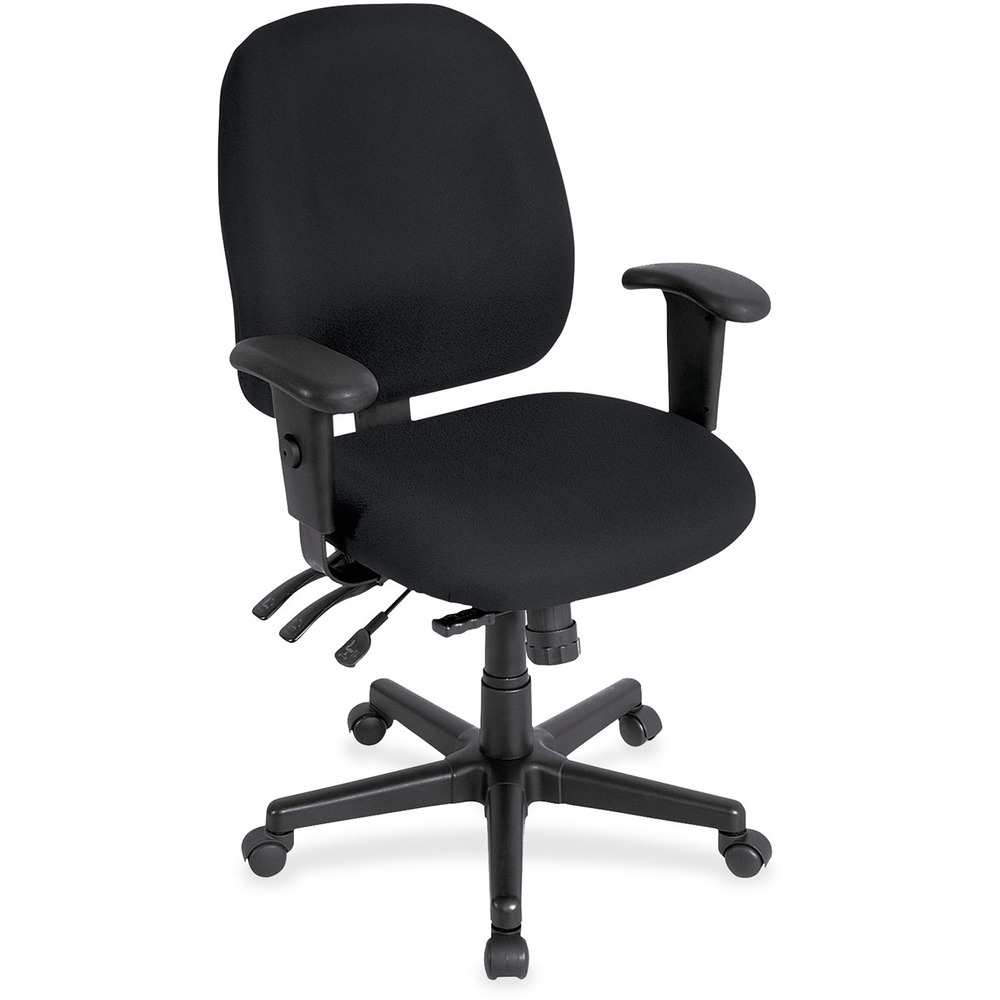 EUT498SL49 - 4x4sl Task Chair with Seat Slider provides all-day comfort with its contoured cushions and ergonomic features. Tilt-tension control with tilt lock allows you to adjust the recline rate based on your weight. Center tilt with adjustable tension gives you the ability to rock. Back-angle adjustment sets the back angle for personalized comfort in a reclined position. Seat-height adjustment allows you to set the height to the desired position relative to the floor. Adjust seat depth relative to the back. Waterfall seat slopes to reduce pressure on the back of your knees for extra comfort. Forward seat tilt changes the angle of the seat to enable proper ergonomic posture while using a keyboard. Arm-height adjustment allows you to move the arms up or down for proper ergonomic positioning. Ratchet-back height adjustment allows the backrest to easily adjust relative to the seat for personalized lumbar region support and comfort. Fabric-upholstered chair adds comfort to any space.