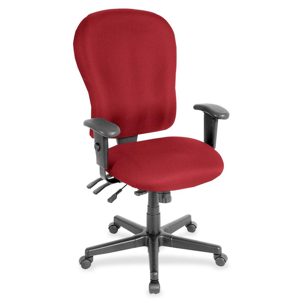 EUTFM408002 - 4x4xl High Back Task Chair is an economical chair that provides all-day comfort with its contoured cushions and ergonomic features. Tilt-tension control with tilt lock allows you to adjust the recline rate based on your weight. Center tilt with adjustable tension gives you the ability to rock. Back-angle adjustment sets the back angle for personalized comfort in a reclined position. Seat-height adjustment allows you to set the height to the desired position relative to the floor. Waterfall seat slopes to reduce pressure on the back of your knees for extra comfort. Forward seat tilt changes the angle of the seat to enable proper ergonomic posture while using a computer keyboard. Arm-height adjustment lets you to move the arms up or down for proper ergonomic positioning. Ratchet-back height adjustment allows the backrest to easily adjust relative to the seat for personalized lumbar region support and comfort. Fabric-upholstered chair adds soft comfort to any space.