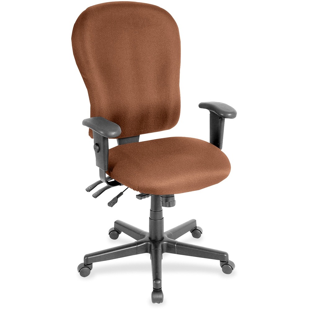 EUTFM408030 - 4x4xl High Back Task Chair is an economical chair that provides all-day comfort with its contoured cushions and ergonomic features. Tilt-tension control with tilt lock allows you to adjust the recline rate based on your weight. Center tilt with adjustable tension gives you the ability to rock. Back-angle adjustment sets the back angle for personalized comfort in a reclined position. Seat-height adjustment allows you to set the height to the desired position relative to the floor. Waterfall seat slopes to reduce pressure on the back of your knees for extra comfort. Forward seat tilt changes the angle of the seat to enable proper ergonomic posture while using a computer keyboard. Arm-height adjustment lets you to move the arms up or down for proper ergonomic positioning. Ratchet-back height adjustment allows the backrest to easily adjust relative to the seat for personalized lumbar region support and comfort. Fabric-upholstered chair adds soft comfort to any space.