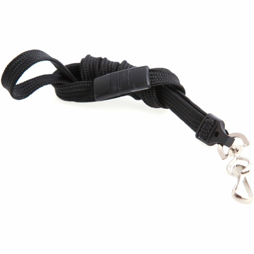 BAU65514 - This 3/8" wide Plastic Hook Breakaway Lanyard is made of flat, braided, woven nylon. Durable material is low-friction for years of use. Breakaway feature is designed for your safety if snagged, pulled or caught. Universal slide adapter provides easy repositioning of breakaway clasp. The J-hook holds ID securely in place. Lanyard is 36" long. More from the Manufacturer