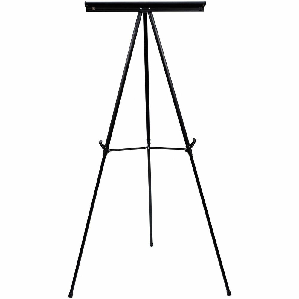 BVCFLX05101MV - Heavy-duty display easel can hold any size easel pad with its full-width, no-pinch pad retainer that easily snaps off and on. Metal easel also adjusts in height from 37-1/2" to 69" for tabletop or floor display. Sturdy telescoping legs feature a heavyweight locking center brace for stability and supports weight up to 45 lb. Adjustable sign holders lock into place. Three-leg display easel also folds easily for storage or transport and features rubber nonskid feet. Legs are made of aluminum. Support arms are made of plastic.