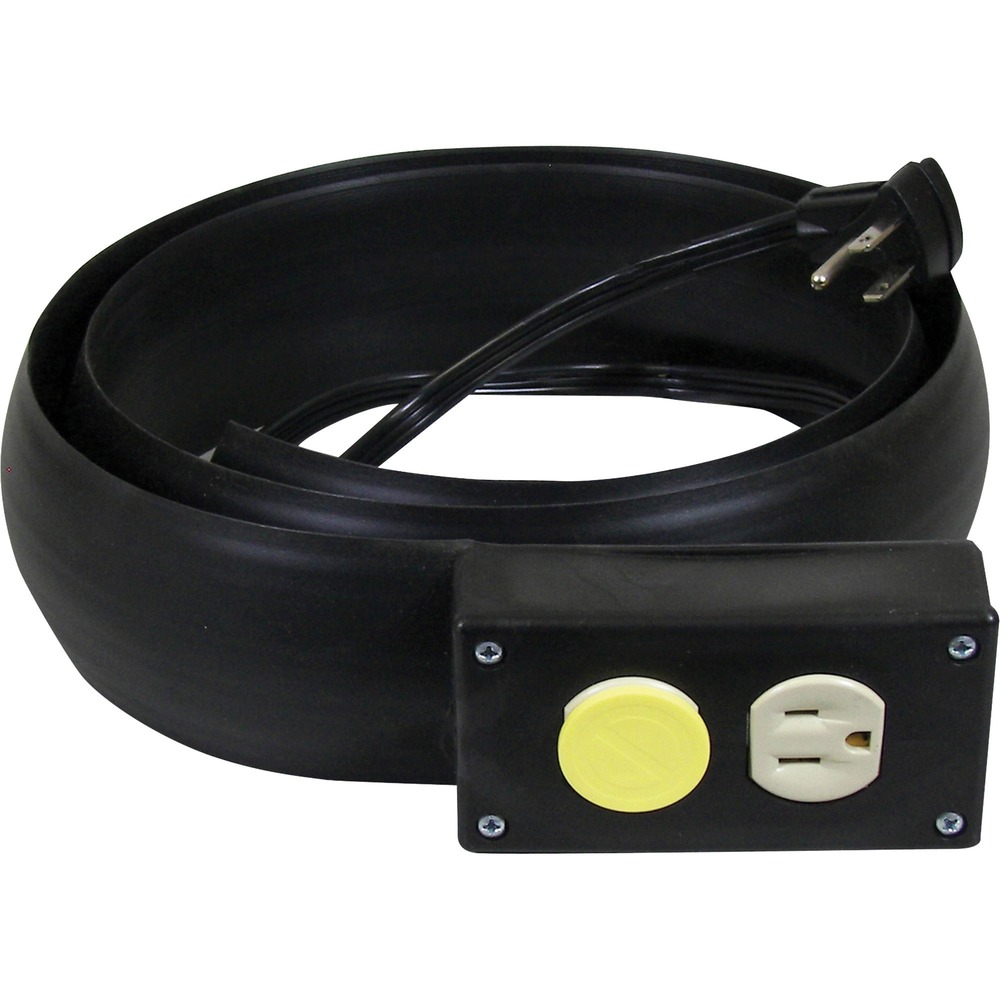 CLI79101 - An extension cord and cord cover are combined into one convenient unit to save space in office and industrial environments. Durable to withstand heavy foot traffic, this heavy-duty, 16-gauge cord (rated at 13 amp, 125 volt) is covered by flexiduct PVC, a moisture-resistant material that is thermally fused. Unit is ready to use with its grounded, AC duplex receptacle. A lead cord extends 2' beyond the cord cover. UL listed unit is rated at 13 amp, 125 volt.