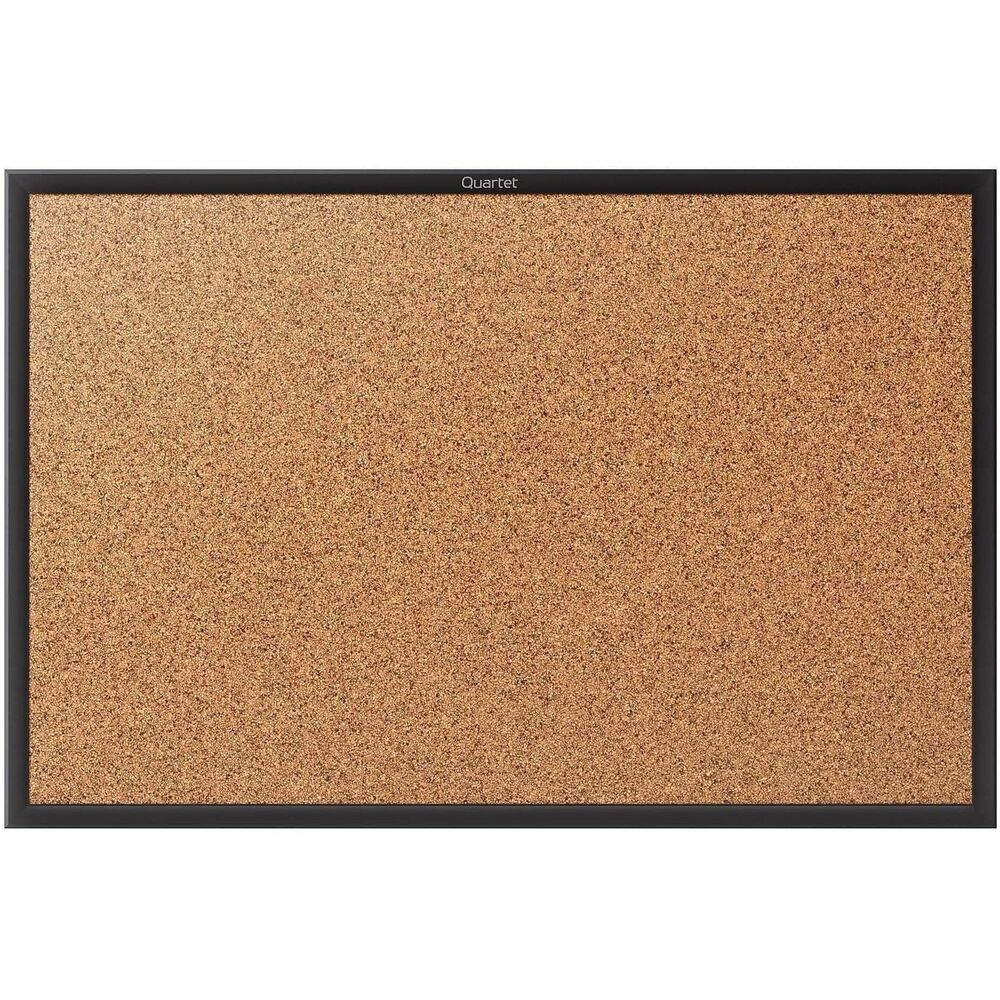 QRT2307B - Bulletin board with a natural cork surface provides a universal, convenient backdrop for posting documents, displaying photos and other office communication needs. Ideal for moderate use in spaces with regular traffic. Standard, natural cork surface is durable and easy to use. Pushpins or thumbtacks securely hold papers and photos in place. Self-healing cork will not leave unsightly pinholes. Durable backing ensures every paper stays in place. Black finish on the aluminum frame matches most decor. Bulletin board includes mounting hardware. More from the Manufacturer