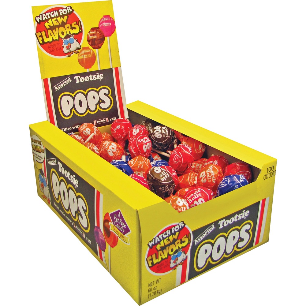 TOO508 - If you're wild about Tootsie Pops, this assortment offers plenty of flavors and plenty of lollipops. At only 60 calories, this guilt-free snack can cure any sweet tooth. Chewy, Tootsie Roll center is covered with a delicious, hard candy coating for a simple, delicious treat. Tootsie Pops are Kosher.