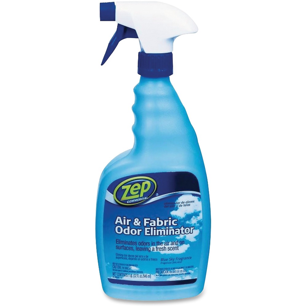 ZPEZUAIR32 - Odor eliminator works on air and fabric odors and leaves a Blue Sky Fragrance. The professional-strength formula eliminates odors at the source. Odor eliminator comes in a convenient spray bottle with a molded grip for a comfortable hold.