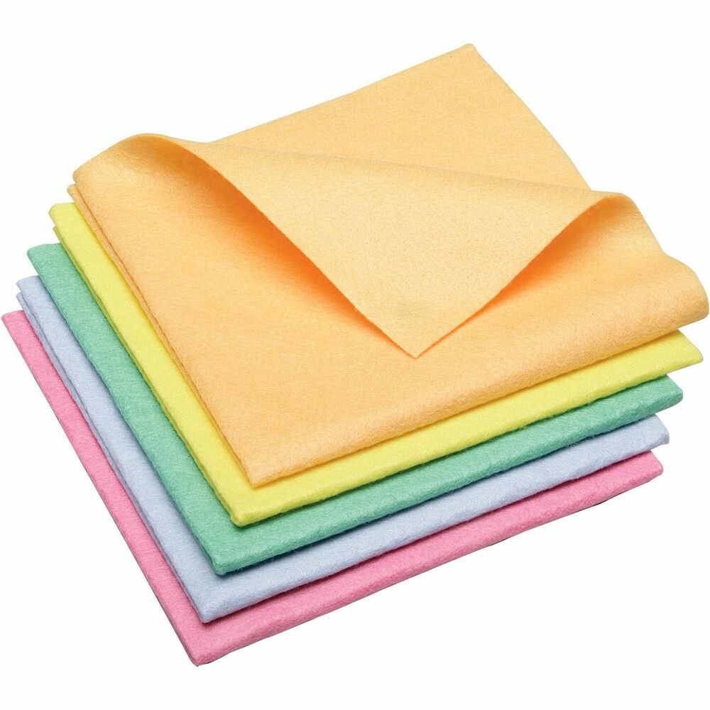 NSN2156568 - Long-lasting, synthetic shammy cloth holds 10 times its weight in liquids and dries surfaces in half the time. Nonwoven, viscose rayon, fiber cloth will not ravel or fray. Highly absorbent towels easily clean liquids from all surface types. Shammy cloth is safe to use with bleach and cleaners. Nonabrasive cloth is designed for use on all surface types.   