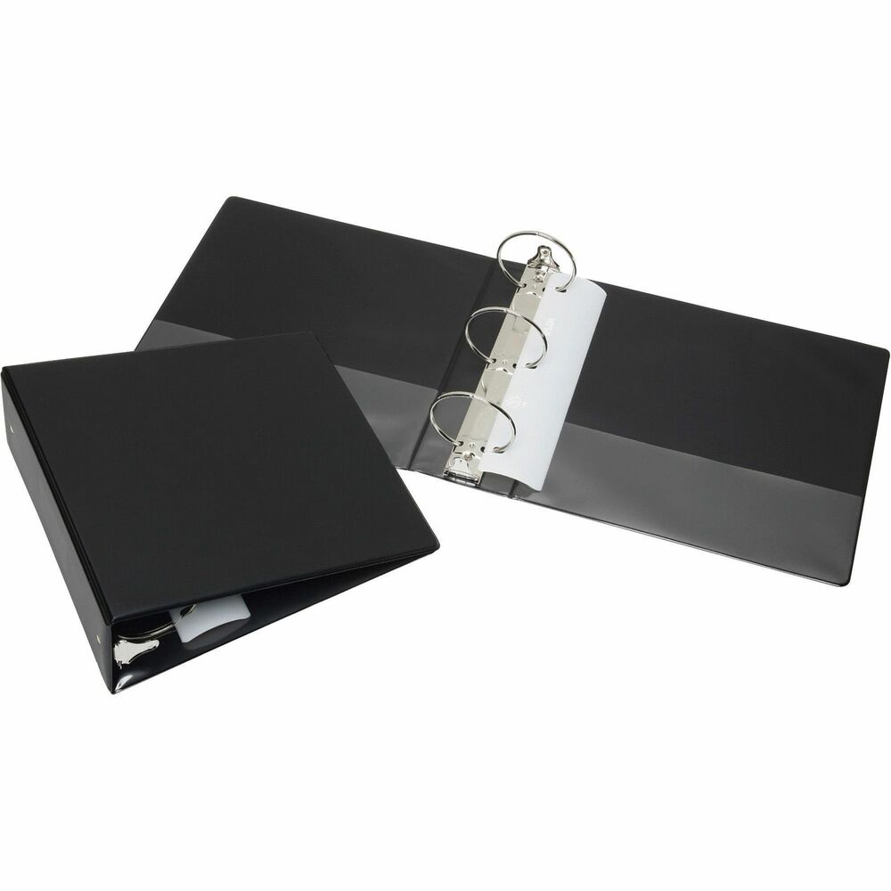 NSN2784129 - Round-ring binder is ideal for storage of frequently accessed documents. Three-ring exposed rivet binder accommodates letter-size punched paper. Pockets on the inside of the front and back cover easily store unpunched and loose papers. Vinyl binder offers quality construction with heavy-duty vinyl covers and boards that resist tearing and cracking.   