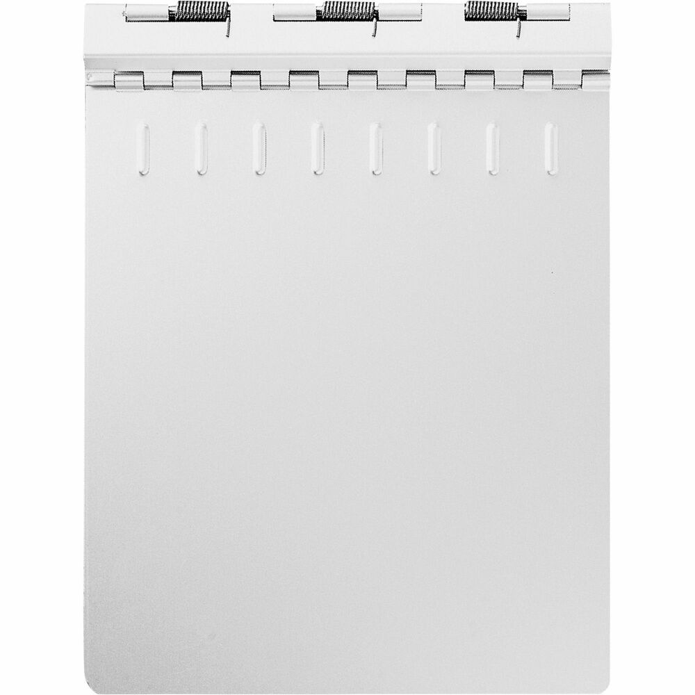NSN2866954 - Spring-back binder is designed for letter-size or smaller sheet sizes. Double-hinged front cover with spring offers secure paper retention. Sturdy, short-edge binder offers a 1/2" capacity and aluminum material.   