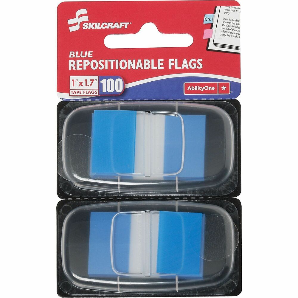 NSN3152021 - Colorful, self-stick flags mark important information in documents, books, newspapers or magazines. Clear side of flag can be used for writing notes with ballpoint pens or permanent markers. Flags are removable, repositionable and reusable. Flags are dispensed one at a time with the included dispenser. Each dispenser contains 50 flags. All SKILCRAFT Self-Stick products are produced by Americans who are blind. Purchasing this AbilityOne mandatory source product ensures your compliance with federal procurement regulations.