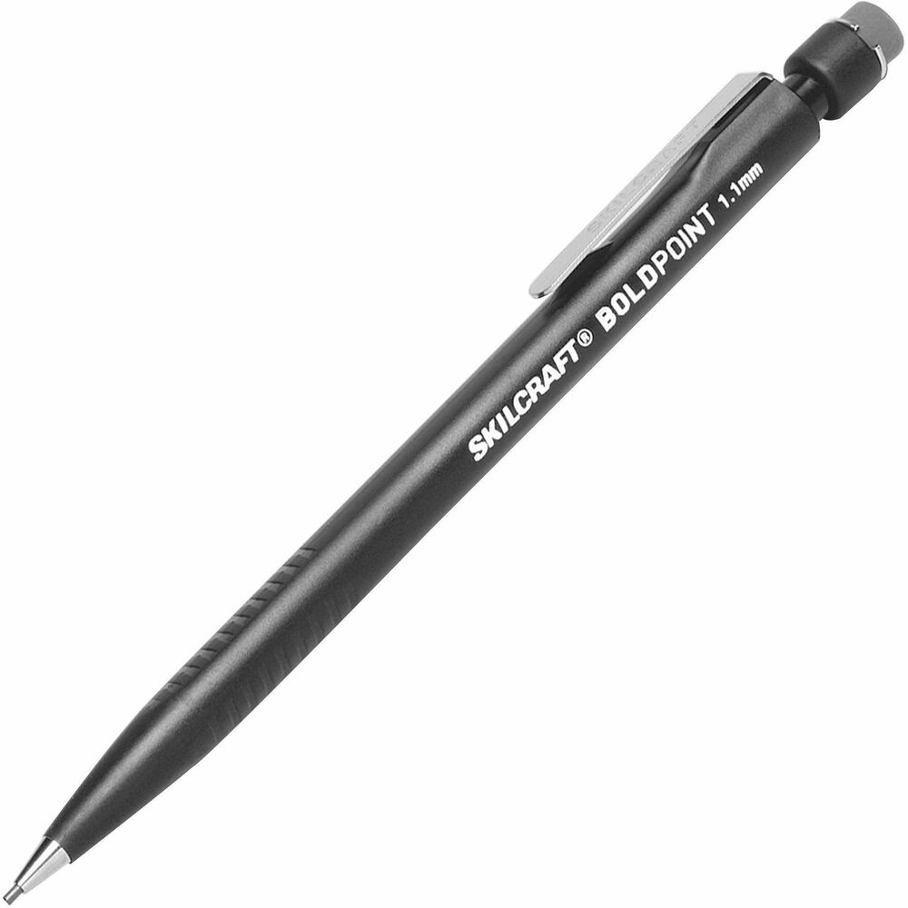 NSN3479581 - Mechanical pencils feature a push-action mechanism that advances the lead from a chamber. Chamber holds three, sturdy, 1.1mm graphite-based leads. Each mechanical pencil is equipped with a metal pocket clip and replaceable eraser. Lead color matches the barrel color.   