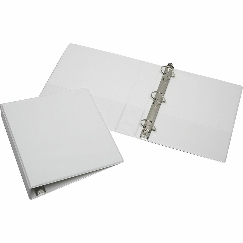 NSN3856711 - Slant-D ring view binder features a clear overlay on front, spine and back cover. Ideal for presentations, clear overlay allows easy customization by insertion of printed materials. Three Slant-D rings accommodate 20 percent more letter-size punched paper than traditional round rings. Pockets on the inside of the front and back cover are designed to store unpunched and loose papers. Vinyl binder offers heavy-duty vinyl covers and boards that resist tearing and cracking. Binder is manufactured using a BPA-free process.   