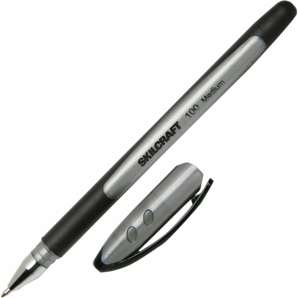 NSN4220318 - Ballpoint pen with stylish pearlized barrel contains low-viscosity ink. The ink combines the smooth feel of gel ink with the permanence of ballpoint ink. Lightweight pen has a full-length rubberized grip for increased writing control and comfort. The result is an exceptionally smooth writing experience. Unique metallic-look barrel indicates ink color. Pen is nonrefillable.   