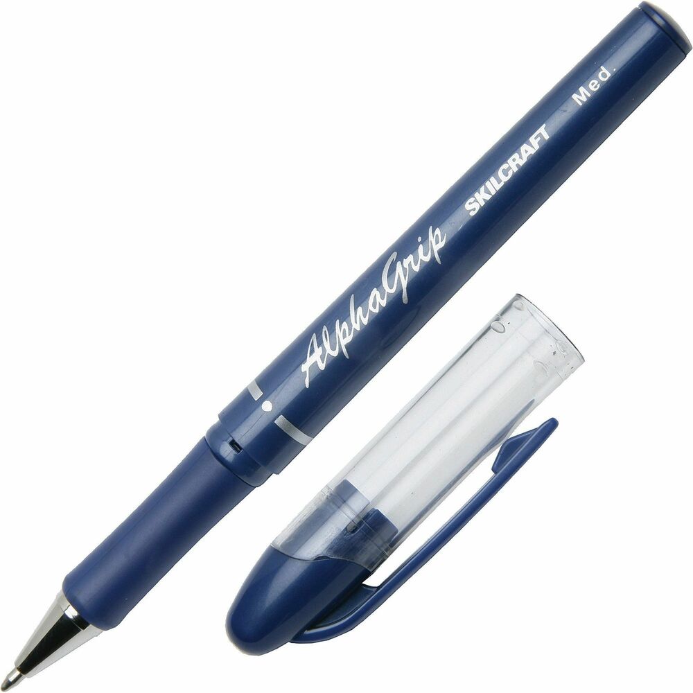 NSN4244872 - AlphaGrip Ballpoint Pen features an ergonomic design with contoured soft rubber grip for added comfort and reduced writing fatigue. The barrel color indicates ink color for easy identification. Ink is permanent, fade-proof and acid-free. Ballpoint pen is refillable.   