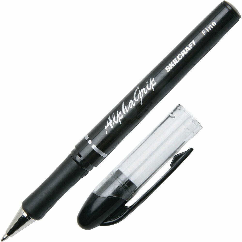 NSN4244884 - AlphaGrip Ballpoint Pen features an ergonomic design with contoured soft rubber grip for added comfort and reduced writing fatigue. The barrel color indicates ink color for easy identification. Ink is permanent, fade-proof and acid-free. Ballpoint pen is refillable.