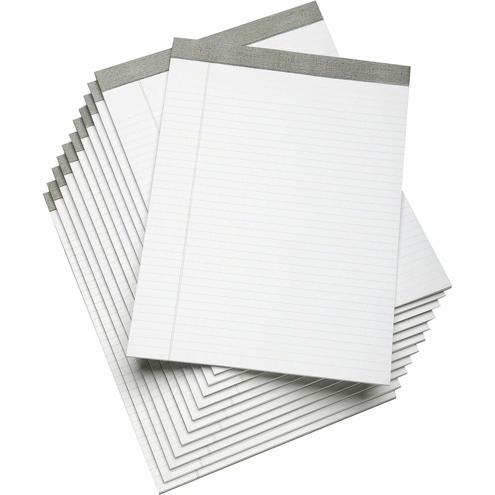 NSN4471353 - Writing pads contain 50 sheets of 16 lb. paper with 5/16" line spacings and letter-trim perforation at the top. Design also features a gray linen binder strip and 0.40 cal backer board. Each pad meets Executive Orders 13514 and 13423.   