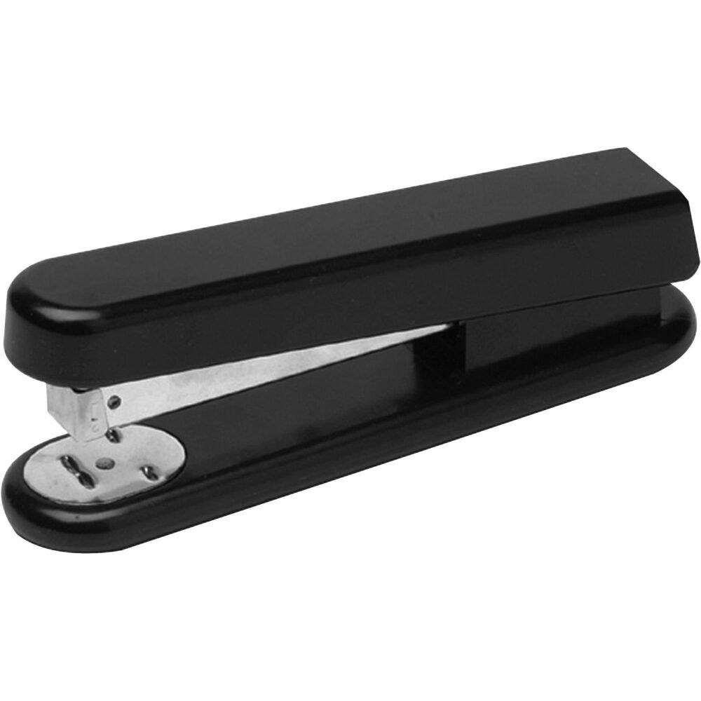 NSN4679433 - Standard desk-type stapler operates manually to staple up to 20 sheets of paper at one time. Anvil adjusts to produce either a standard or pin clinch. Throat depth is 3". Base swings clear for tacking. Stapler holds 210 size 1 standard staples (1/4" x 1/2").   
